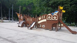 Обустройство парка с детским кораблём завершается в станице Боргустанской