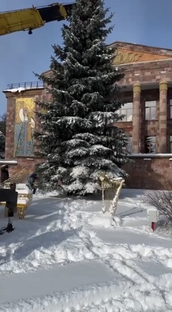Новогоднюю ёлку установили у ДК станицы Бекешевской