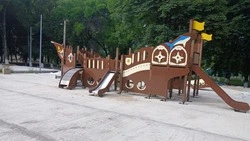 Обустройство парка с детским кораблём завершается в станице Боргустанской