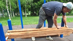 Ремонт тренажёрной площадки начался в парке станицы Ессентукской