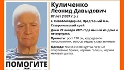 Пожилой мужчина в меховой шапке пропал на территории Предгорного округа